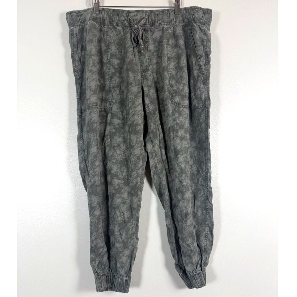 Orvis Camo Lyocell Joggers XL Pull On Utility Lounge Pants Gray Green